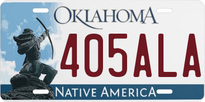 OK license plate 405ALA