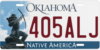 OK license plate 405ALJ