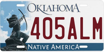 OK license plate 405ALM