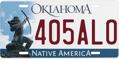 OK license plate 405ALO