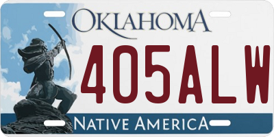 OK license plate 405ALW