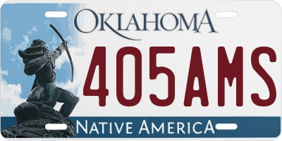 OK license plate 405AMS