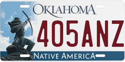 OK license plate 405ANZ