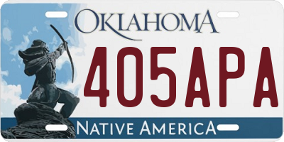 OK license plate 405APA