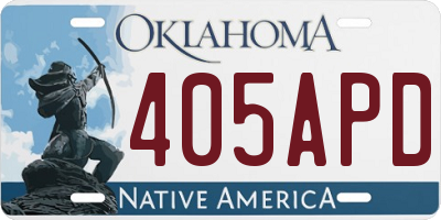 OK license plate 405APD