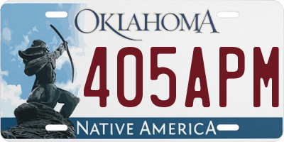 OK license plate 405APM