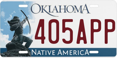 OK license plate 405APP