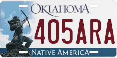 OK license plate 405ARA