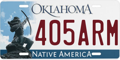 OK license plate 405ARM