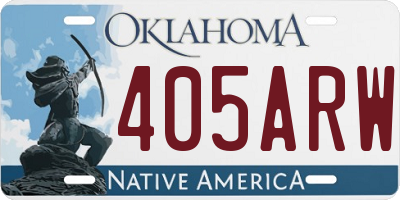 OK license plate 405ARW