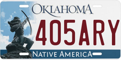 OK license plate 405ARY