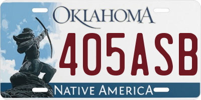 OK license plate 405ASB