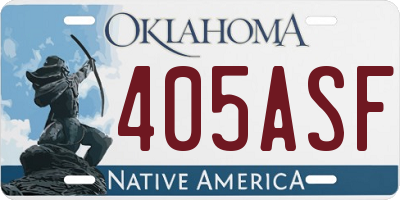 OK license plate 405ASF