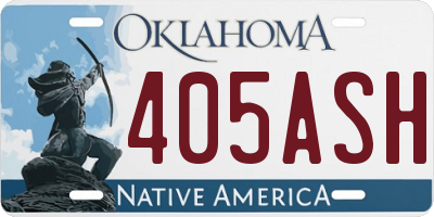 OK license plate 405ASH