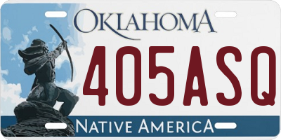 OK license plate 405ASQ