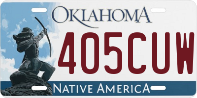 OK license plate 405CUW