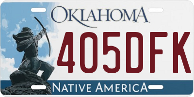 OK license plate 405DFK
