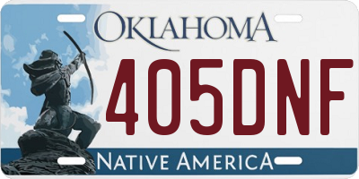 OK license plate 405DNF