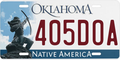 OK license plate 405DOA