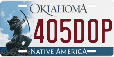 OK license plate 405DOP