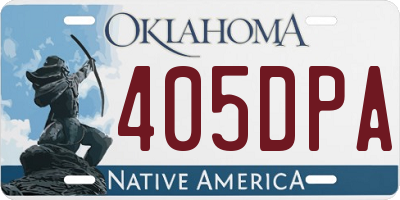 OK license plate 405DPA
