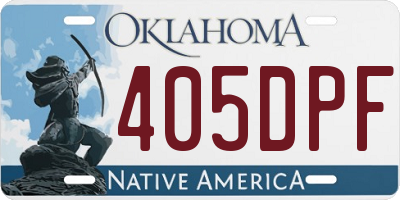 OK license plate 405DPF