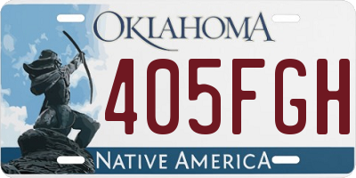 OK license plate 405FGH