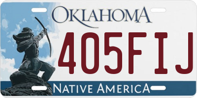 OK license plate 405FIJ