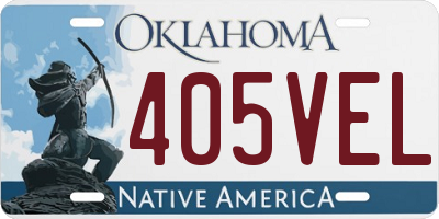 OK license plate 405VEL