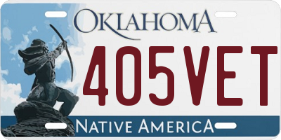 OK license plate 405VET