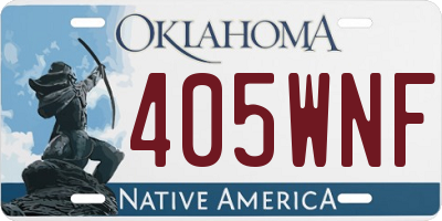 OK license plate 405WNF