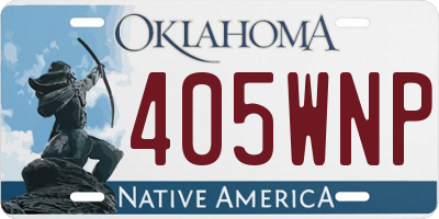 OK license plate 405WNP