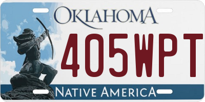 OK license plate 405WPT
