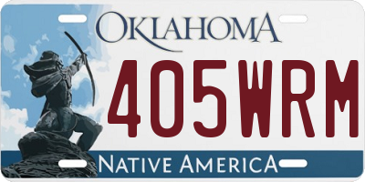 OK license plate 405WRM