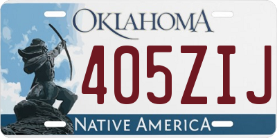 OK license plate 405ZIJ