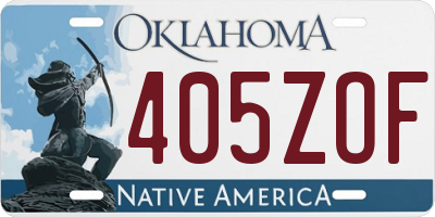 OK license plate 405ZOF