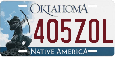 OK license plate 405ZOL