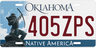 OK license plate 405ZPS