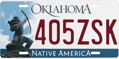 OK license plate 405ZSK