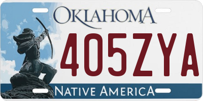 OK license plate 405ZYA