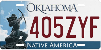 OK license plate 405ZYF