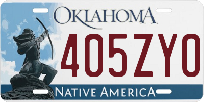 OK license plate 405ZYO