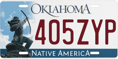 OK license plate 405ZYP