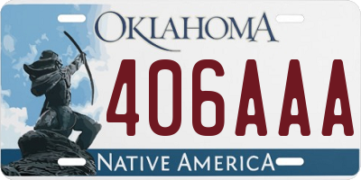 OK license plate 406AAA