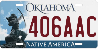 OK license plate 406AAC