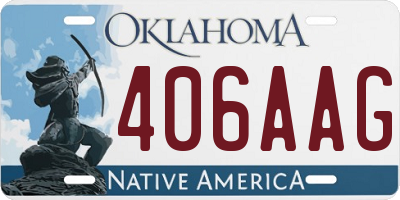 OK license plate 406AAG