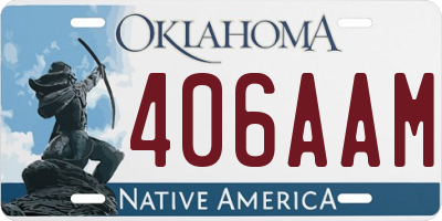 OK license plate 406AAM