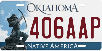 OK license plate 406AAP