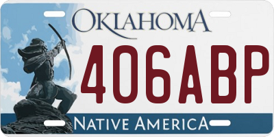 OK license plate 406ABP