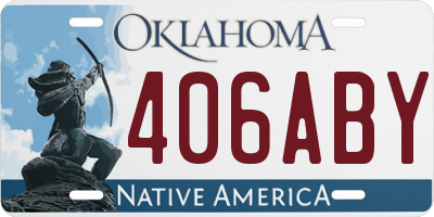 OK license plate 406ABY